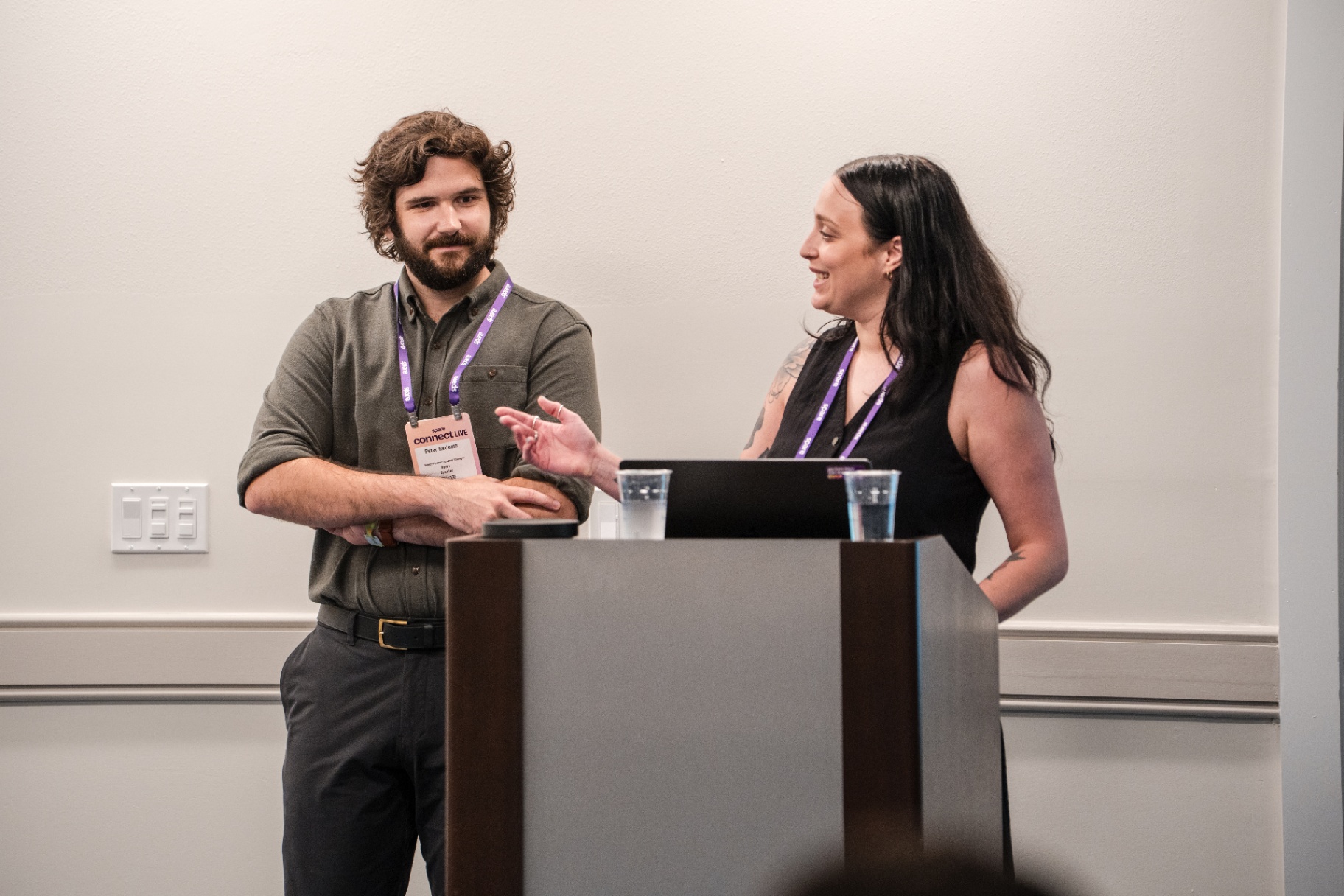 Panel and presenters at the front of a Day 1 breakout room